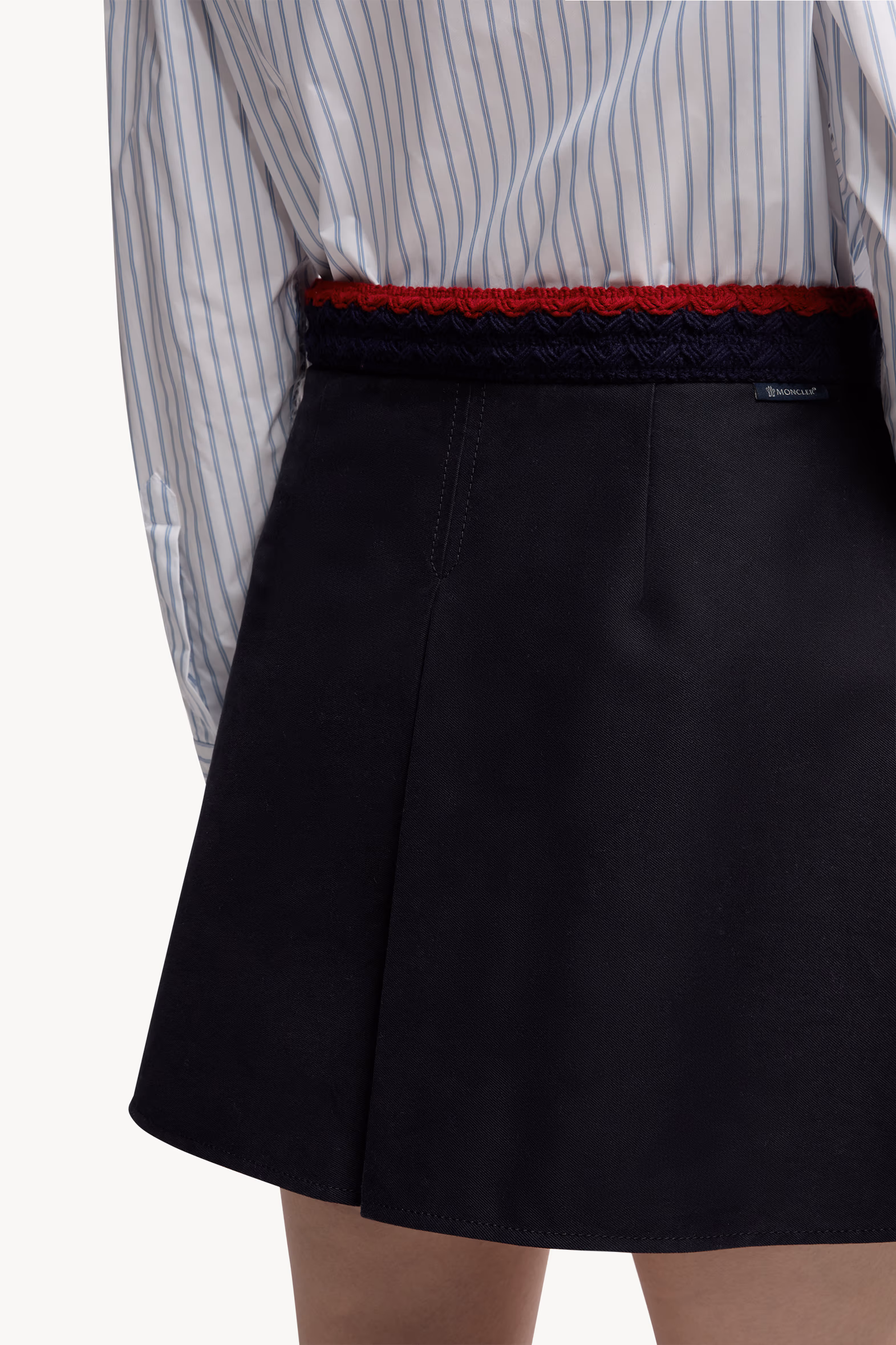 Cotton Gabardine Pleated Mini Skirt Women Navy Blue Moncler 6